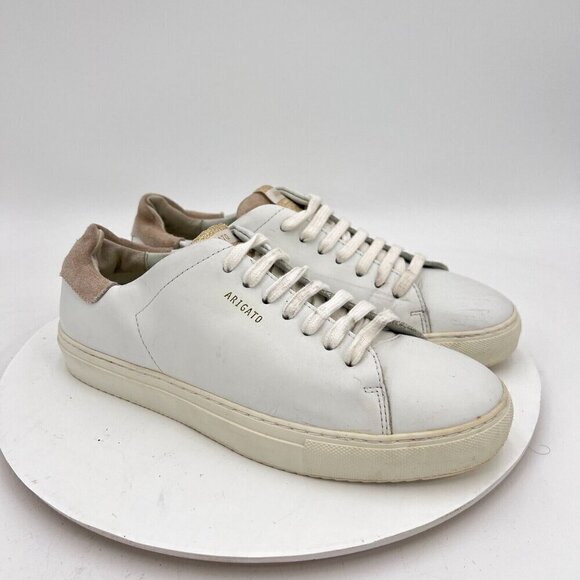 Axel Arigato Women Size 8.5 White Leather Cream Suede Low Lace Up Casual Shoes - Picture 4 of 13